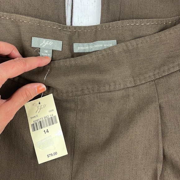 J.Jill Genuine Fit Below Waist Brown Linen Blend Beachy Pants Womens Size 14 NWT - Picture 5 of 11
